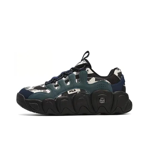 FILA Croissant Series Винтажные баскетбольные кроссовки Low Top Черные Мужские