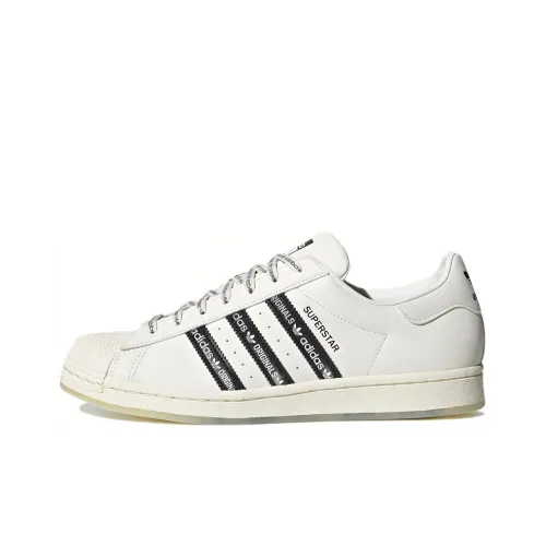 Adidas Originals Superstar Покрытие Устойчивое к истиранию Низкий Топ Скейтборд Кроссовки Унисекс Белый Черный