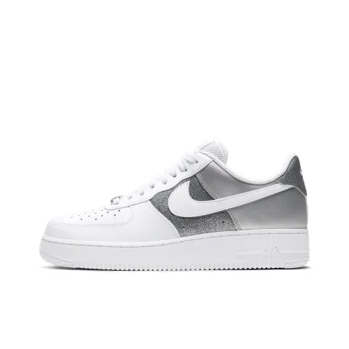 Nike Air FORCE 1 7 Покрытие Slip-Resistant и Дышащий Низкий Топ Скейтбординг Кроссовки Женские Белые Серебряные