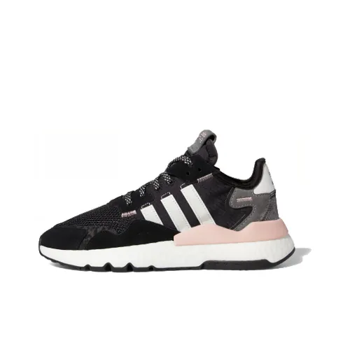 Adidas Originals Nite Jogger Slip Resistant Abrasion Resistant Легкий Низкий Топ Casual Женский Черный Розовый