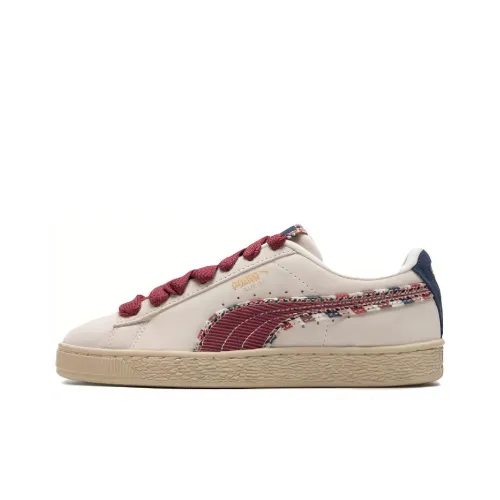 PUMA Suede Скейтборд Кроссовки Низкие Бежевый Белый Красный Унисекс