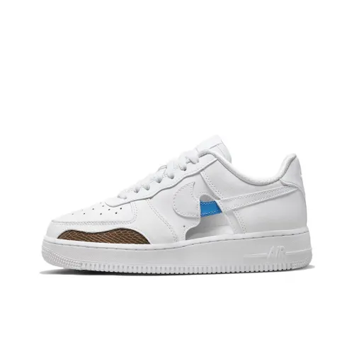 Nike Air FORCE 1 See Thru Нижняя юбка Резистентный к истиранию Легкий Низкий Топ Кроссовки для скейтбординга Женские Белый Синий
