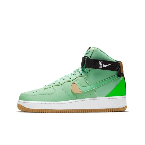 NBA x Nike Air FORCE 1 Покрытие Slip-Resistant High Top Скейтбординг Кроссовки Мужские Зеленый Белый