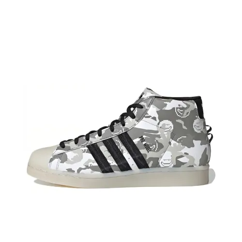 Adidas Originals Pro Model Slip-Resistant Shock Absorbers MID Скейтборд Кроссовки Unisex Черный Белый Серый