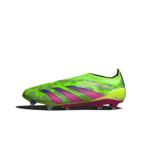 Adidas PREDATOR ELITE FG Твердое покрытие Искусственные шипы Амортизация Износостойкие футбольные бутсы Унисекс Зеленый Фиолетовый