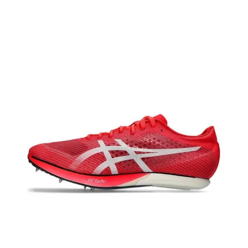 Asics Metaspeed MD Low Топ Карбоновая плита Тренировочные Беговые кроссовки Мужской Красно-белый