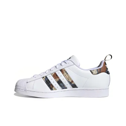 Adidas Originals SUPERSTAR Low Топ Скейтборд Кроссовки Унисекс Белый Коричневый