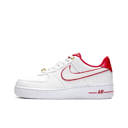 Nike Air Force 1 07 Lu противоскользящие устойчивые к истиранию дышащие низкие кроссовки для скейтбординга женские белые красные