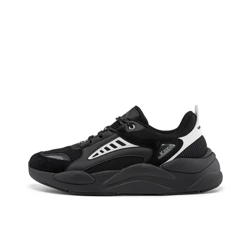 KAPPA Амортизаторы Shock Resistant Abrasion Resistant Низкий Топ Толстая подошва Кроссовки Унисекс Черные
