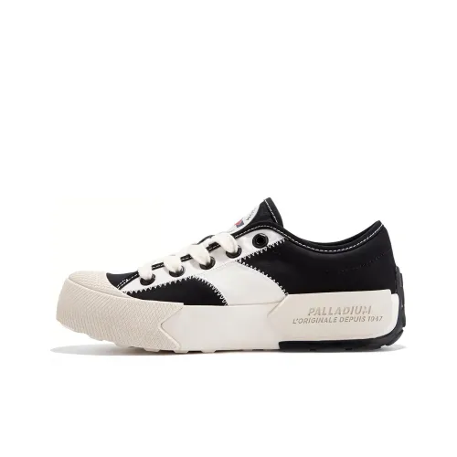Palladium Low Top Canvas Shoes Men Black White