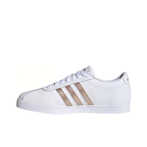 ADIDAS NEO Courtset Low Топ Кроссовки для скейтбординга Женские Белые Золотые