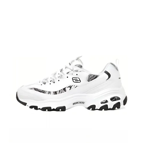 Skechers Амортизация Износостойкие Низкие Топ Кроссовки с Толстой Подошвой Женские Белые