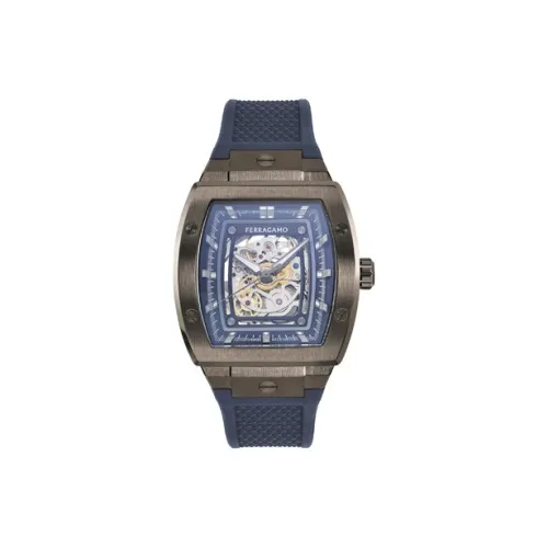 FERRAGAMO Наручные часы Автоматический Механический Механизм Резиновый Ремешок 42 мм Череп Циферблат Мужские часы