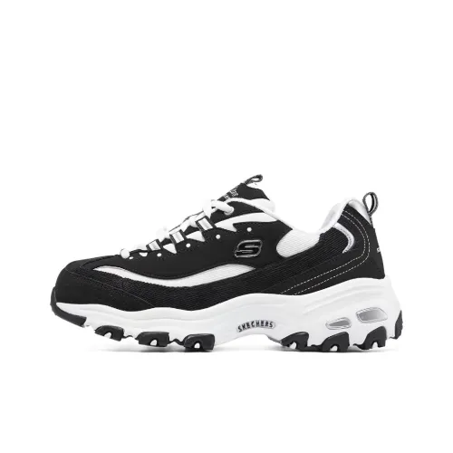 Skechers D'LITES 1,0 Milk Tea Bear Oreo Crispy Snow Low Top Footwear Women's Black White