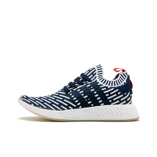 Adidas Originals NMD_R2 Темно-синий Синий Белый Нескользящий Легкий Низкий Топ Повседневный Унисекс Белый Синий