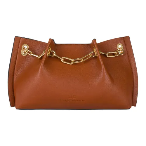 Elisabetta Franchi Синтетический материал Rolling Effect Clutch Large Women's Brown