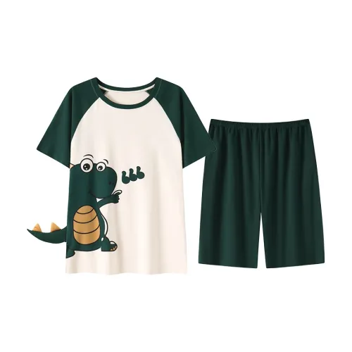 Тугоприданный комплект пижам для мужчин темно-зеленый