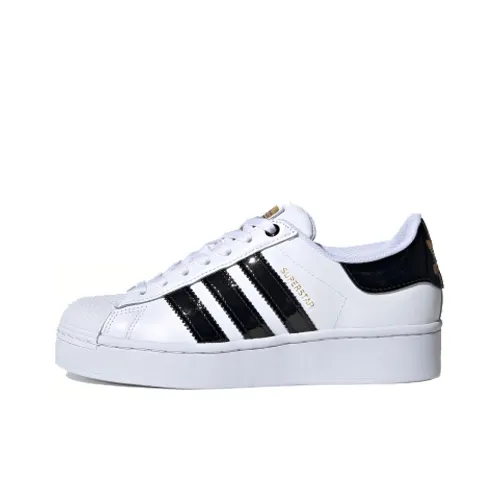 Adidas Originals Superstar Bold Износостойкий и Легкий Низкий Скейтбординг Кроссовки Женские Белый Черный