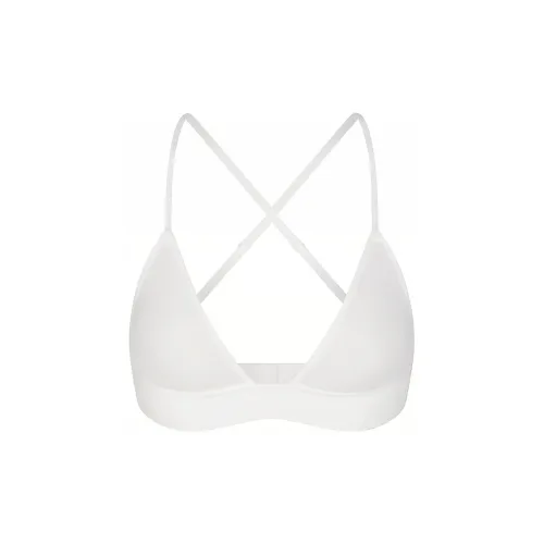 SKIMS THREADBARE Ребро Треугольник Бюстгальтер Женский Снег Снег