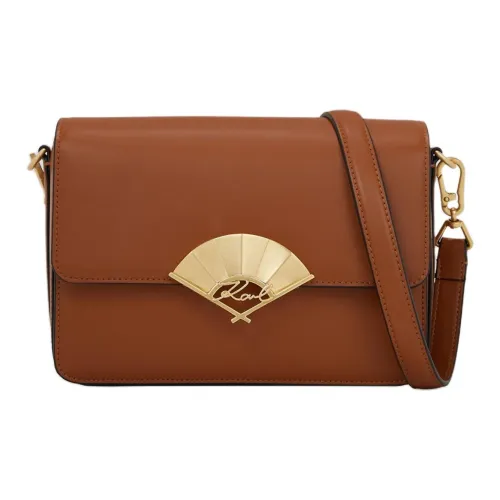 Karl Lagerfeld Коровья кожа Сумка через плечо Средний Женский Коричневый