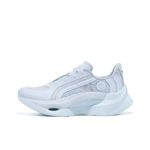 LI NING 1990 Glimpse визуально увеличивает рост Rebound Low Top Повседневная обувь Женская Cloud Фарфор Синий