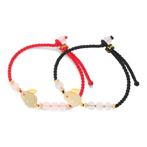 VIVIWELL Зодиакальный год Бусина удачи Ткани вязаные Jade Rabbit Красная нить Браслет Унисекс