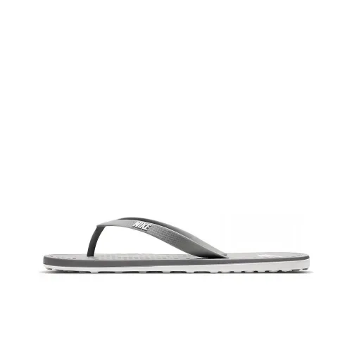 Nike On Deck Slip-Resistant Slippers Men's Casual Slippers Gray White Найк On Deck противоскользящие слипоны мужские повседневные тапочки серый белый