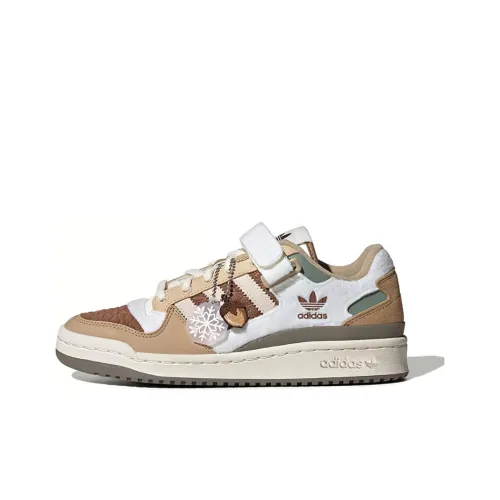 Adidas Originals FORUM Скейтборд Кроссовки Низкие Топ Коричневый/Белый Унисекс