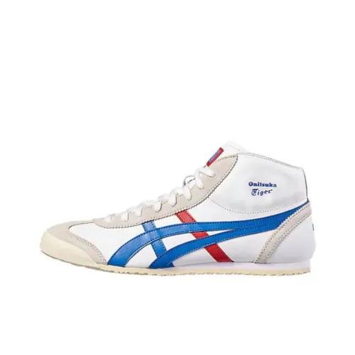 Onitsuka Tiger Mexico Mid Runner Амортизаторы Slip-resistant MID Топ Casual Unisex Синий Белый