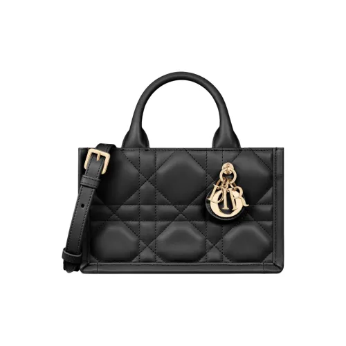 DIOR BookTote Коровья кожа Сумка через плечо Сумка Мини Женская Черная