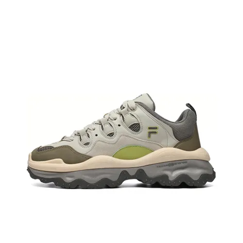 FILA FUSION QD96 Низкий Топ Толстая Подошва Кроссовки Мужские Серый Зеленый