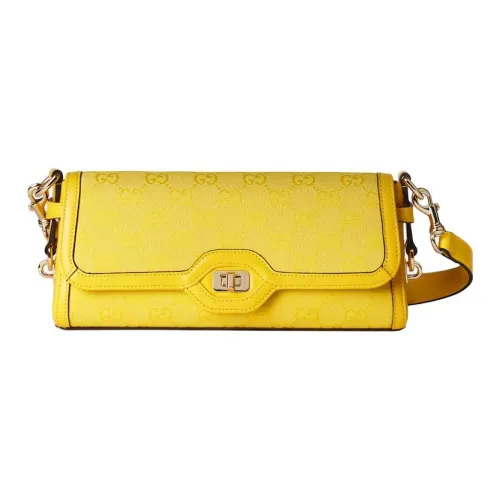 GUCCI Canvas Сумка из холста с кожаными вставками сумка через плечо женская желтая