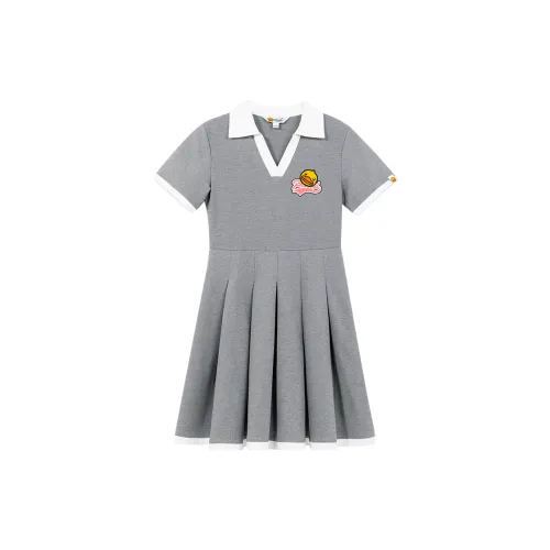 B.Duck Короткий рукав Платье Женское Темно-серый