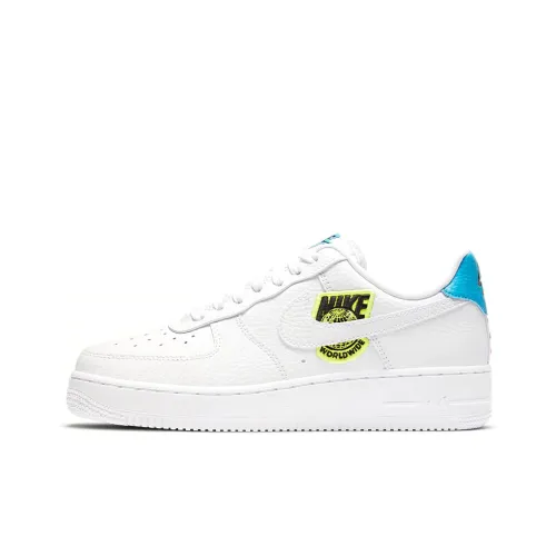 Nike Air FORCE 1 '07 Покрытие Slip-Resistant Низкие Кроссовки для скейтбординга Женские Белый Синий Желтый