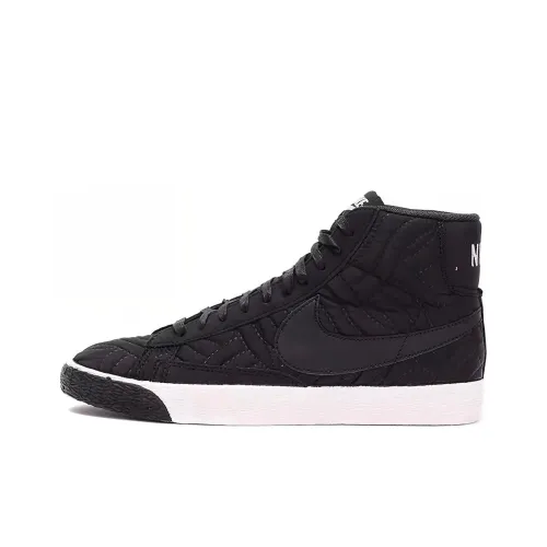 Nike Blazer Mid Премиум Амортизация Износостойкий MID Топ Скейтборд Кроссовки GS Черный Белый