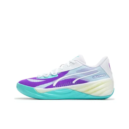 PUMA Все Pro Nitro Баскетбольные кроссовки Low Топ Озерный зеленый Фиолетовый Унисекс