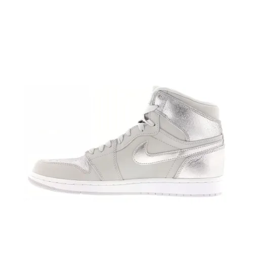 Jordan Air Jordan 1 Ретро Серебряный Anniversary High Top Винтажные баскетбольные кроссовки Мужской Серый Серебряный