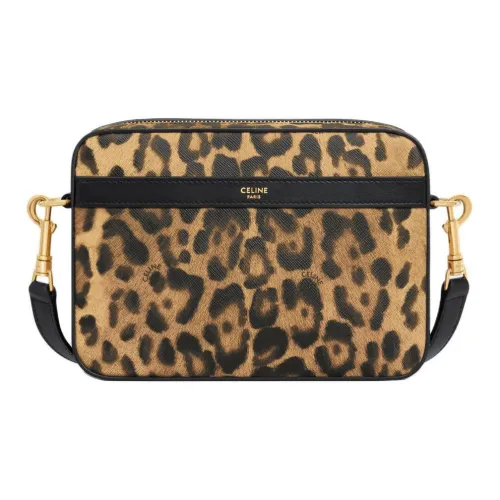 CELINE Искусственная кожа Курьерская сумка Сумка через плечо Маленькая Мужская с леопардовым принтом