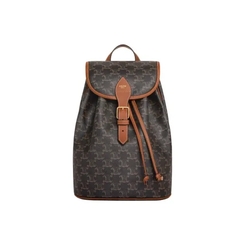 CELINE Triomphe Коровья кожа Рюкзак Средний Женский Рыжевато-коричневый