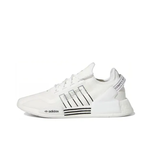 Adidas Originals NMD_R1 V2 Slip-resistant Abrasion-resistant Lightweight Low Top Casual Shoes Men's White Adidas Originals NMD_R1 V2 Противоскользящий Устойчивый к истиранию Легкий Низкий Топ Повседневная Обувь Мужская Белый