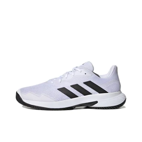 Adidas CourtJam Control Slip-resistant Abrasion-resistant Low-top Tennis Shoes Men's White Black Adidas CourtJam Control Противоскользящие Износостойкие Низкие Кроссовки для тенниса Мужские Белый Черный