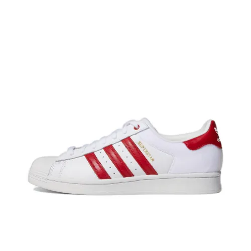 Adidas Originals Superstar Series Shell Head Low Skateboard Shoes Unisex White Red