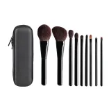 9 Портативных кистей для макияжа + двойная сумка на молнии из холста