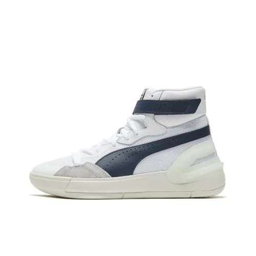 PUMA Sky Modern High Топ Баскетбольные кроссовки для игры Унисекс Белый Синий