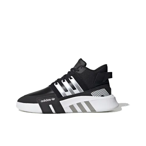 Adidas Originals Eqt Bask Adv Нескользящий Легкий MID Топ Повседневный Унисекс Черный Серебристый Белый