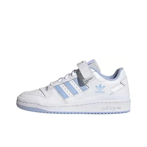 Adidas Originals Forum Abrasion Resistant Дышащий Низкий Топ Повседневная Обувь Женская Белый Синий