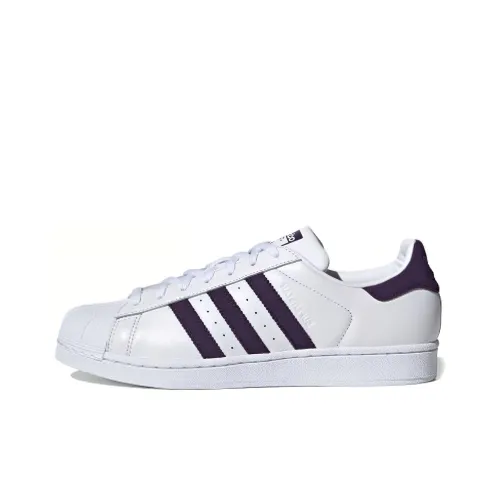 Adidas Originals Superstar Series Low Топ Скейтборд Кроссовки Унисекс Белый Фиолетовый