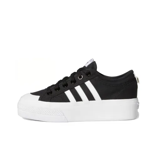 Adidas Originals Nizza Platform Low Топ Кроссовки для скейтбординга Женские Белые Черные