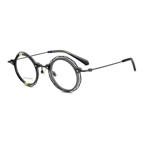 THANKSGIVING Титан Пластина And Титановый сплав Ацетат металла Круглые Оправы для очков Унисекс