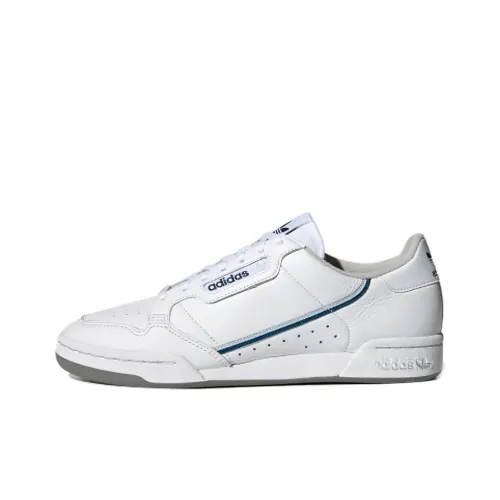 Adidas Originals Continental 80 Slip-Resistant Abrasion-Resistant Low-Top Skateboard Shoes Unisex White Gray Blue Adidas Originals Continental 80 Противоскользящие устойчивые к истиранию низкие кеды для скейтбординга унисекс белый серый синий